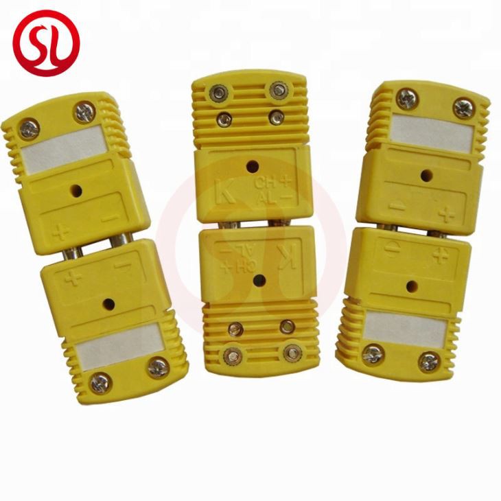 Blue/ green/ yellow/ black/ white color thermocouple connectors male and female (type K, J, E, T)